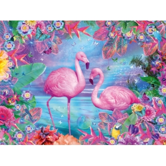 Mona Lisa diamond painting 40x30cm: flamingo's 
